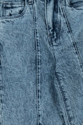 Wide Leg Girl's Seam Denim Pant